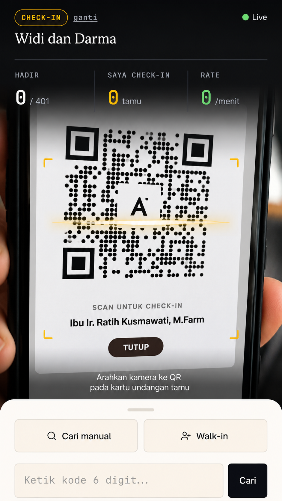 Halaman scan Agendakita.id